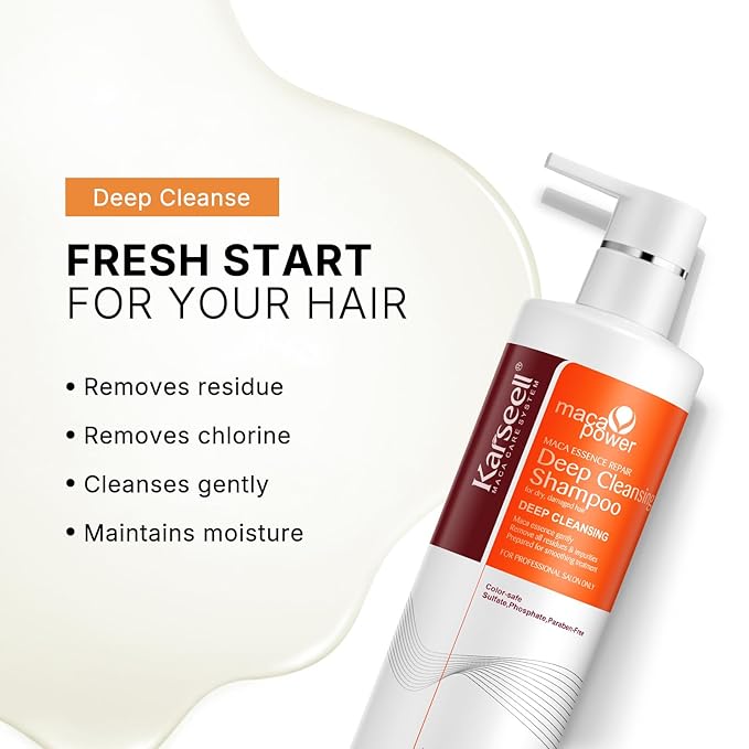 Karseell Deep Clean Clarifying Shampoo for All Hair Types Removes Buildup, Strengthens Hair Cuticle 500ml
