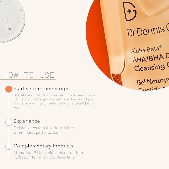Dr. Dennis Gross Alpha Beta® AHA/BHA Daily Cleansing Gel, for Skin That is Dull, Congested and Uneven Tone & Texture (Jumbo 16 Fl Oz)