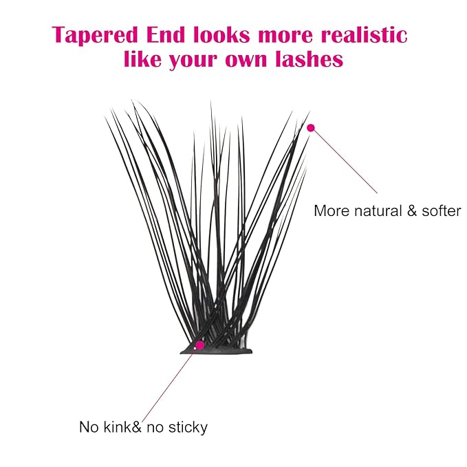 Lash Clusters Extensions 40D Individual Cluster Lashes Black Mink DIY Eyelash Extensions and Under Eyelashes Professional Makeup (40D-0.07-D, 16mm)