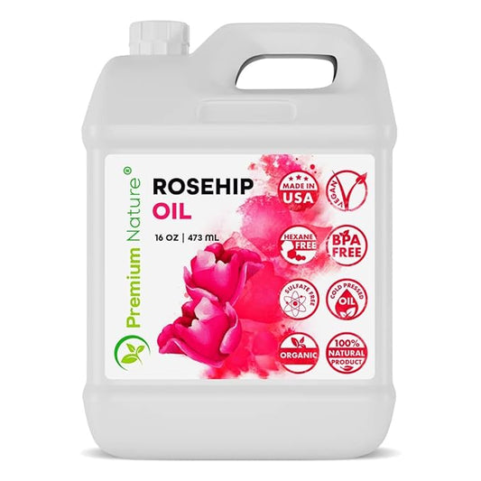 Rosehip Oil for Skin Face Body Hair Nails 16oz Cold Pressed Unrefined Rose Hip Seed Oils Moisturizing Facial Oils Bulk Aceite Rosa Mosqueta Puro 100 Organico Rose Oil For Face Oil For Dry Skin