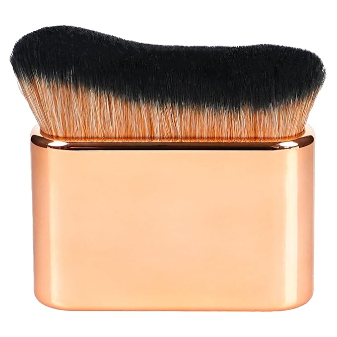 Self Tanner Brush,Large Self Tanning for Self Tan,Kabuki for Body,Body Makeup Brush for Flawless Leg Makeup,Bronzer Shimmer Glow Blend Brush,Sunless Tanner Makeup Body Brushes Vegan case (Rose gold)