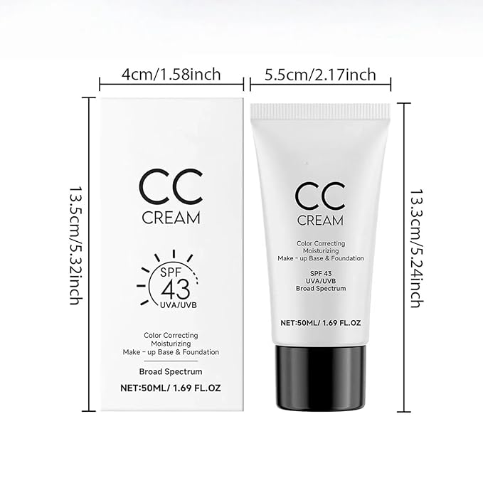 Cc Cream for Older Women,Cc Cream With Spf 43,Self Adjusting for Mature Skin, Anti-Aging Sunscreen Foundatio with Moisturizer, Conceals, Moisture & Anti Aging(3) (3)