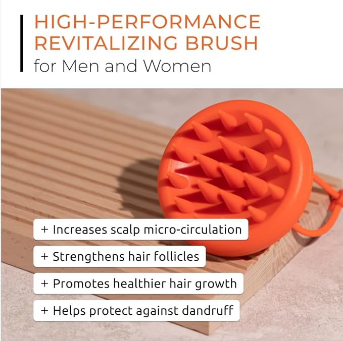 DS Labs Revitalizing Scalp Brush - Silicone Shampoo Massager for a Cleaner, Fresher, Feeling Scalp, Lifts Build Up & Boosts Lather, Ergonomic, Water Resistant, for All Hair Types
