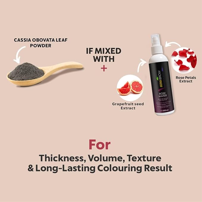 MINA ibrow Henna Professional Tint Kit with Nourishing Oil (Black)
