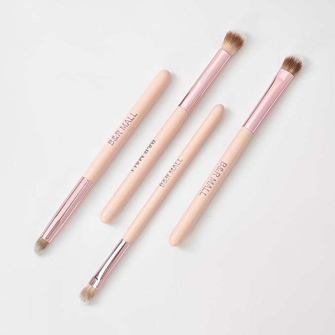 B&R MALL Makeup Brush Set with LED Mirror – Supper soft Brushes for Flawless Foundation, Concealer, Eyeshadow & More | Lightweight, Versatile, Perfect for On-the-Go Touch-Ups (Champagne Gold)