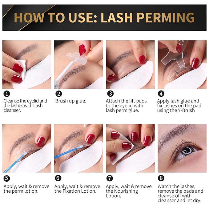 Lash Lift Kit by DONG RHYME - Professional Eyelash Perm Kit Sturdy Result, Small Disposable Packages(5 Pcs) Eyelash Lift Kit with Harmless Ingredients, Newbie Friendly Brow lamination Kit at Home Use