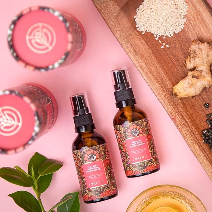 iYURA Yauvari Amplified Youth Spring—Face & Neck Moisturizer for Dry to Very Dry/Mature Skin | Firms the Look of Cheeks, Jowls & Neck | Pro-Aging, Natural Face Oil with Black Gram | 1.69 fl oz (50 ml)