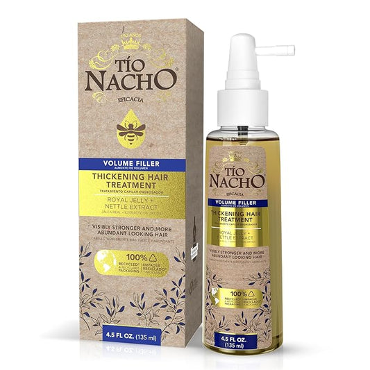 Tío Nacho Thickening Hair Treatment with Royal Jelly and Nettle Extract, Volumizing Spray for Fine or Thinning Hair, Boosts Strength, Fullness and Natural Volume, 4.5 fl oz