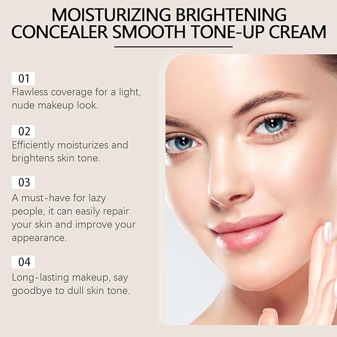crema de maquillaje, Moisturizer brightening concealer smooth, tone up cream (1PCS)