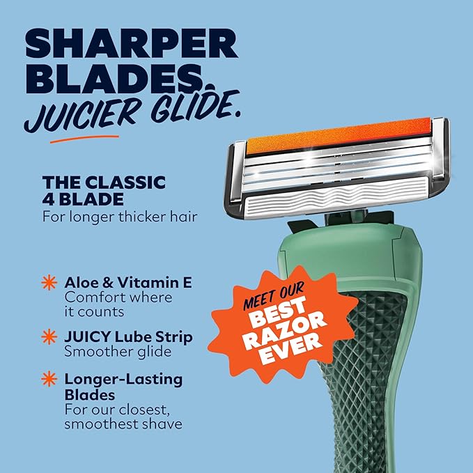 Dollar Shave Club | The Guest Pass Shave Set | 2 Swift Rinse Refill Cartridges, 1 Handle (Green), 1 Razor Cover, Razors for Men