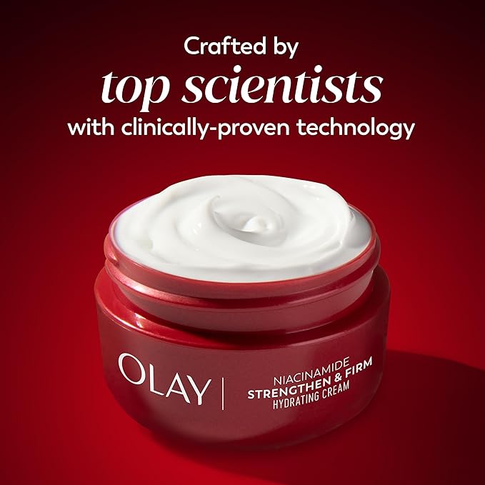 Olay Regenerist Niacinamide Face Moisturizer, Strong & Firm Cream for Women, Anti-Aging, Anti-Wrinkle, Firming Skin Care, Evens, Hydrates to Repair Barrier, Recyclable Eco Jar, Non-Greasy, 2 oz