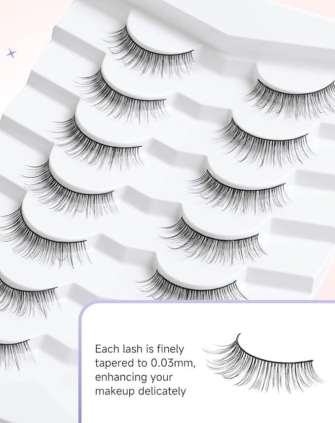 Natural Eyelashes Natural False Lashes Natural Lashes Fake Eyelashes False Eyelashes Strip Lashes Wispy Eyelashes Natural Look Light-02