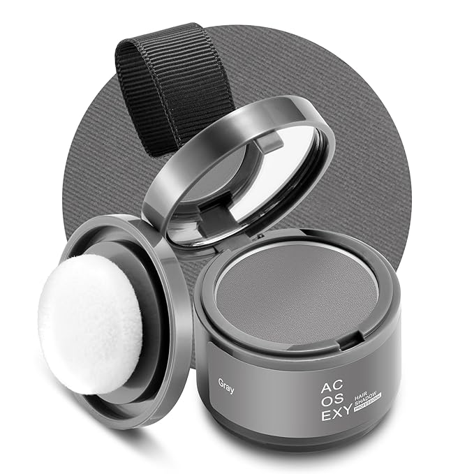 Root Touch Up Powder - Instant Gray Hair Coverage for Hairline, Eyebrows, Men's Beard, and Bald Spots