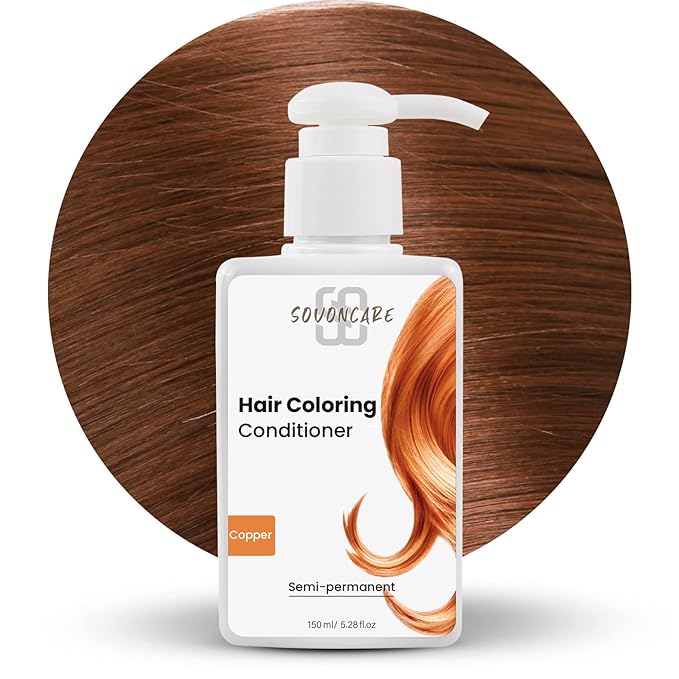 SOVONCARE Hair Color Depositing Conditioner, Light Copper, Semi Permanent Hair Dye 5.28 OZ