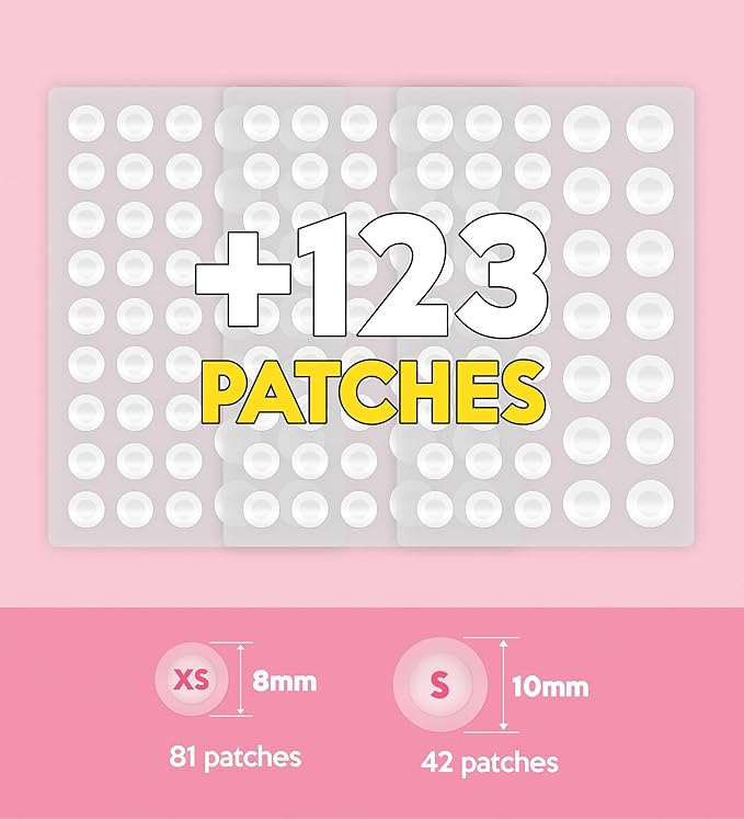 Troubless Invisible Plus Spot Patch The Micro Signature - Thin Hydrocolloid for Seamless Coverage - Comfortable & Easy-Wear Patches for Face (0.8cm & 1cm, 123 ea)