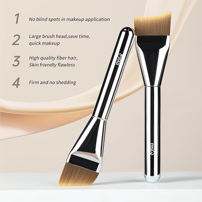 MSQ Foundation Brush, Angled Makeup Brush Ultra Thin Facial Brush Face Mask Brushes for Liquid Foundation, Blending Cream,Mask, Mud, Clay, Charcoal Mixed Mask, DIY