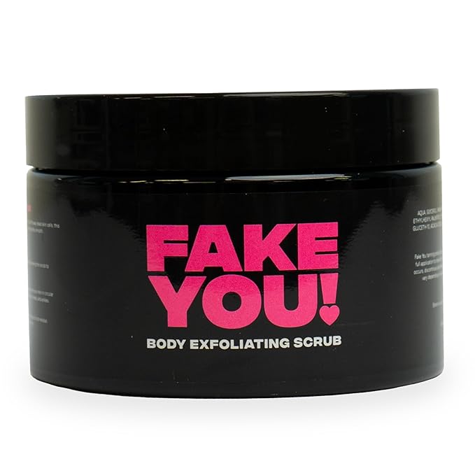 Fake You! Exfoliating Body Scrub – Revitalising Skin Exfoliator for Silky Smooth Skin – Preps for Tanning and Hydration – Body Scrub Exfoliator for Women and Men – 200ml