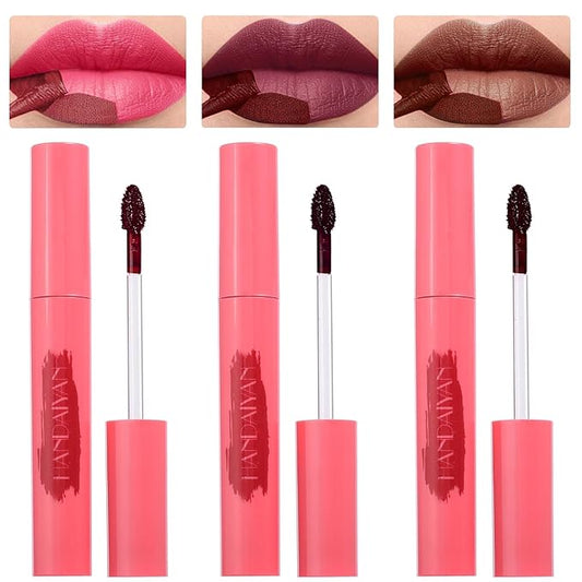 3 Colors Peel Off Matte Lip Liner Stain, Long Lasting Natural Peel Off Tattoo Lip Stain, Waterproof Non-Stick Cup Lip Tint Peel Off Lip Gloss, Lip Makeup Christmas Gifts for Women-04#05#06#