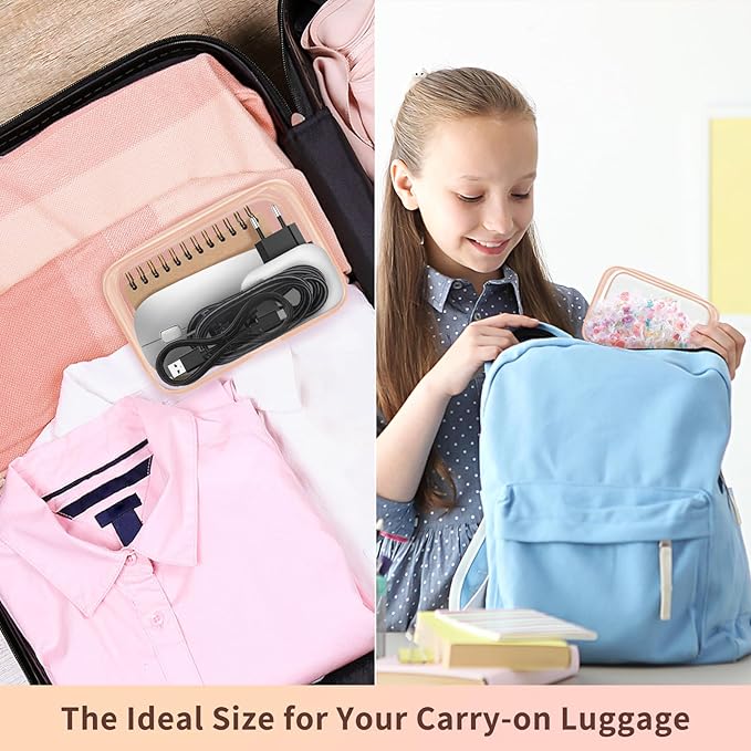 TISRATOK 12 PCS Clear Makeup Bag for Women with Zipper, TSA Approved Toiletry Pouch, Cosmetic Bag Bulk for Travel Organizer Essentials -Orange-pink, Small