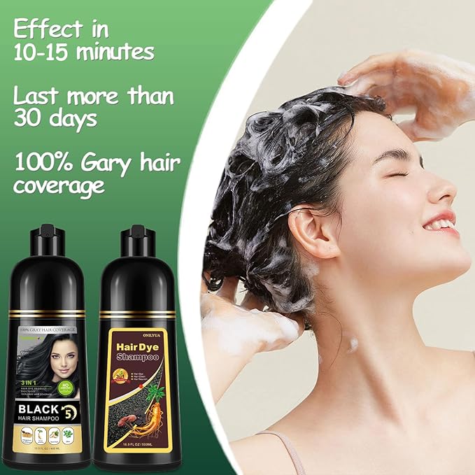 Deep Wine Red Hair Color Shampoo, 16.9 FL Oz, Semi-Permanent, Ammonia-Free, 30 Day Lasting, Gray Hair Coverage