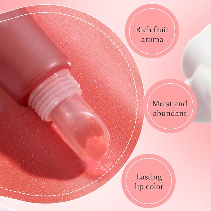 Juicy Lip Gloss, Lipgloss for Women and Girls, Lip Plumper, Lip Makeup Hydrating, Tinted Lip Balm, Colorful Lipgloss Moisturizing and Vibrant #cherry