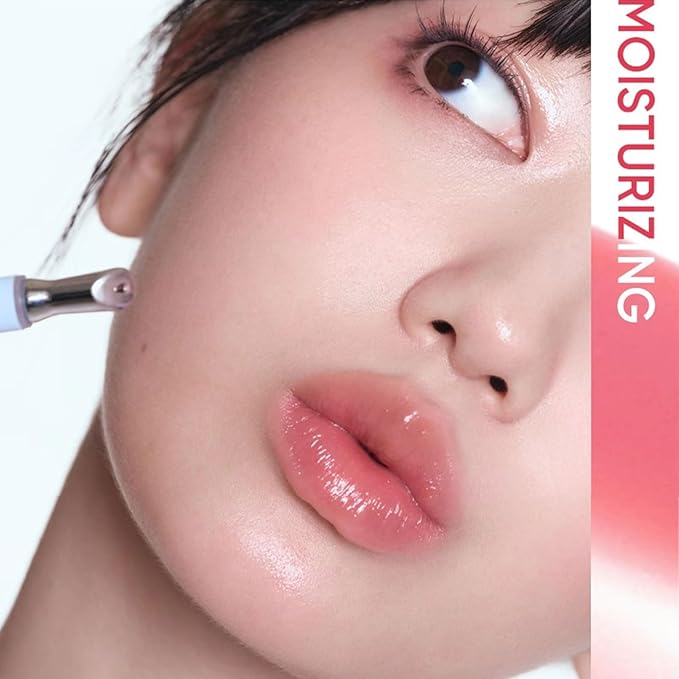 Ice Cool Essence Lip Glaze, Watery Essence Lip Gloss, Jelly Hydrating Mirror Liquid Lipstick with Metallic Brush Moisturizing Ice Watery Lip Gloss (G05 Peach gum ice)