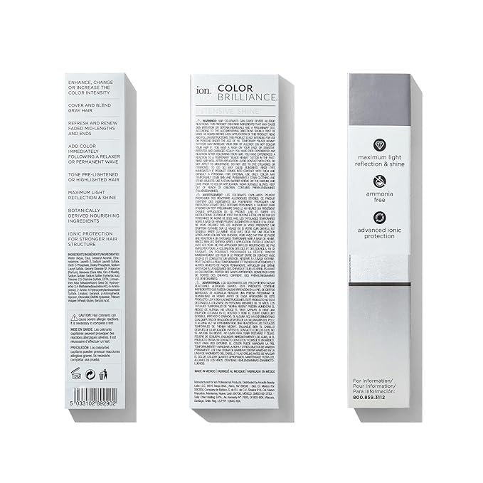 ion Brilliant Grey 8NAV Light Graphite Demi Permanent Crème Hair Color, Fade resistant & PPD Free 2.05 Oz