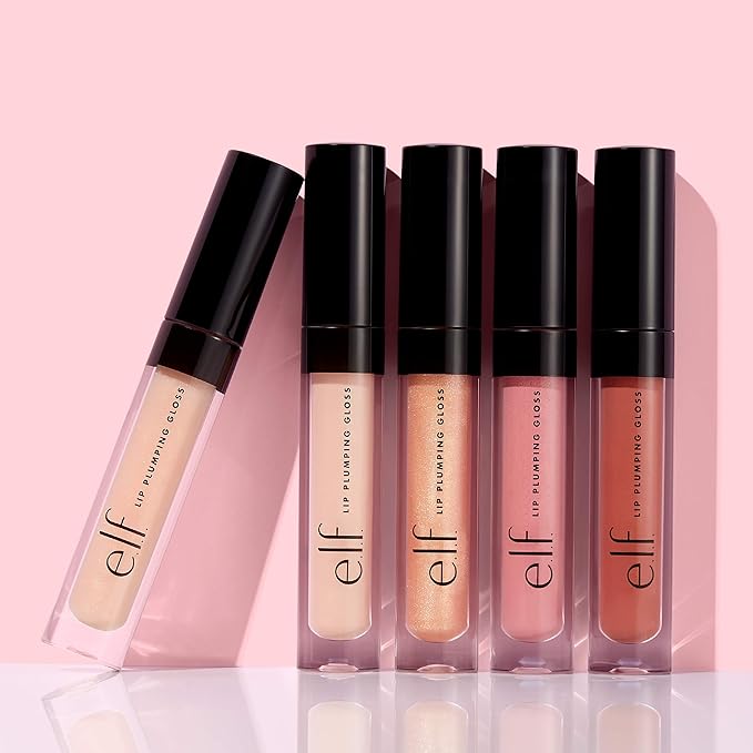e.l.f. Lip Plumping Gloss, High-Shine Sheer Color, Hydrates & Creates Fuller Lips With Vitamin E, Vegan & Cruelty-Free, Sparkling Rosé