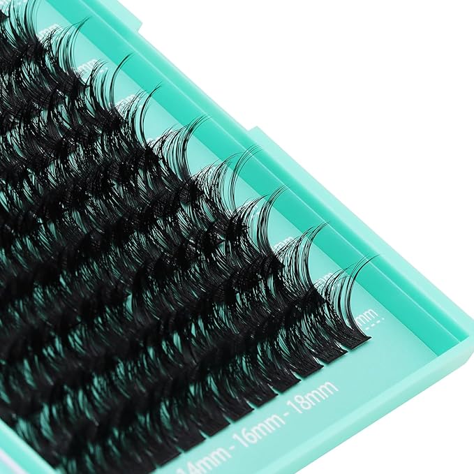 Bodermincer Lash Clusters D Curl Black/Brown/Colored Lashes 10-12-14/12-14-16/16-18-20mm Mixed Lash Clusters Kit For Beginner (Y05# 14-16-18mm Mixed)