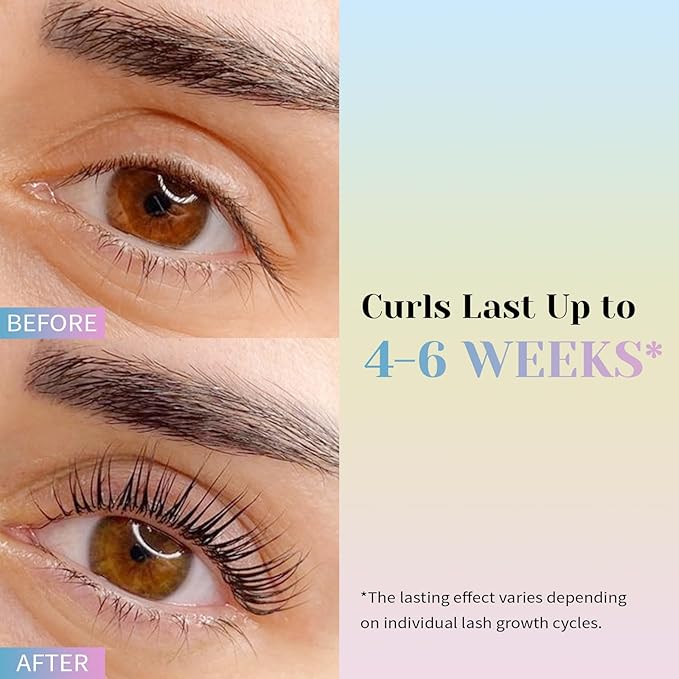 Lash Lift and Brow Lamination Kit, 2-in-1 Eyelash & Eyebrow Perm Set with Glue Balm, 4-6 Weeks Curl, Easy Application for Beginner and Salon