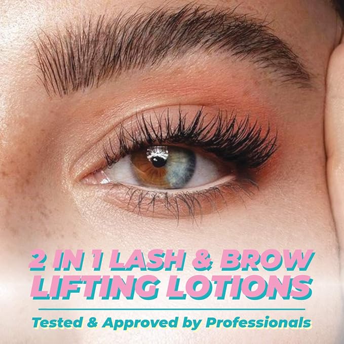 MIYA LASH 2 in 1 Brow Lamination & Lash Lift Lotion Set | Sachet Refill for Lash Lift Kit & Eyebrow Perm | Fast Acting 3-Step Lifting, Setting Lotions with Nutrition Serums | 10 Treatments | Salon Use