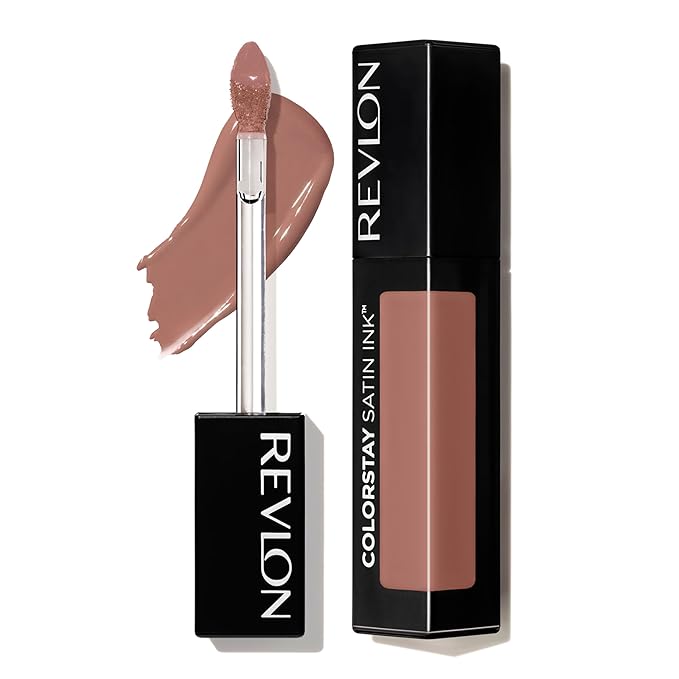 Revlon ColorStay Satin Ink Liquid Lipstick, Longwear Rich Lip Colors, Formulated with Black Currant Seed Oil, 001 Your Go-To, 0.17 fl oz