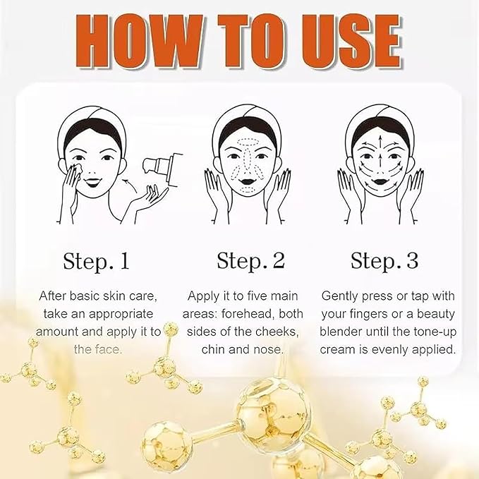 Japanese Vitamin C Makeup Tone Up Cream, Five Vitamin C Tone-Up Cream, Moisturizing Lady Plain Face Non Greasy For All Skin Types (1pcs)