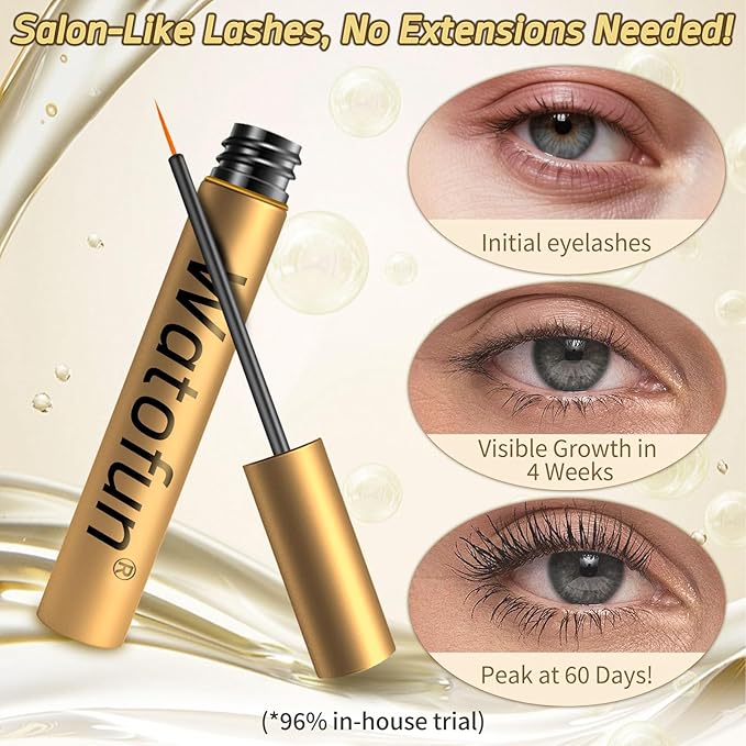 Eyelash Growth Serum - Hypoallergenic Lash Enhancing Treatment for Longer, Thicker Lashes - Advanced Formula for Sensitive Eyes - Visible Results in 4-6 Weeks - 5ml