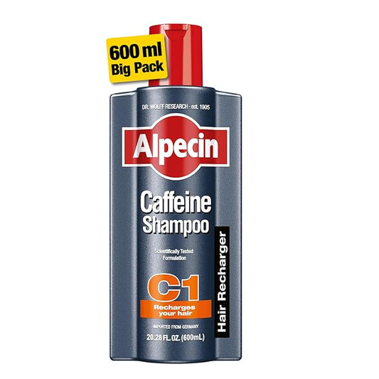 Alpecin C1 Caffeine Shampoo 20.28 fl oz I Hair Performance Enhancer I Promotes Natural Hair Growth and Thickness I Energizes Scalp 600mL 1 Pack