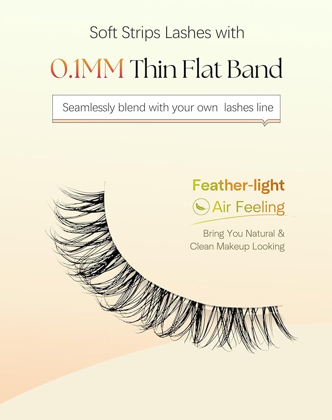 Lashes Natural Look 11MM Short Eyelashes with Clear Band C Curl False Lashes 3D Volume Strip Eyelashes Natural Looking 7 Pair Eye Lash Pack, ChirpyLuna