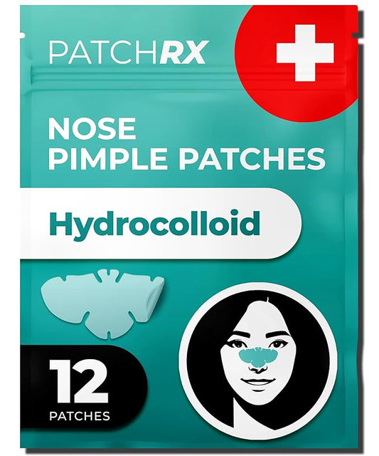 Pimple Patches for Nose (12 Pack), Cover Nose Pimples - Hydrocolloid Acne Patches - Pimple Patch Hydrocolloid Patches & Pimple Stickers, Nose Strip, Zit Patches