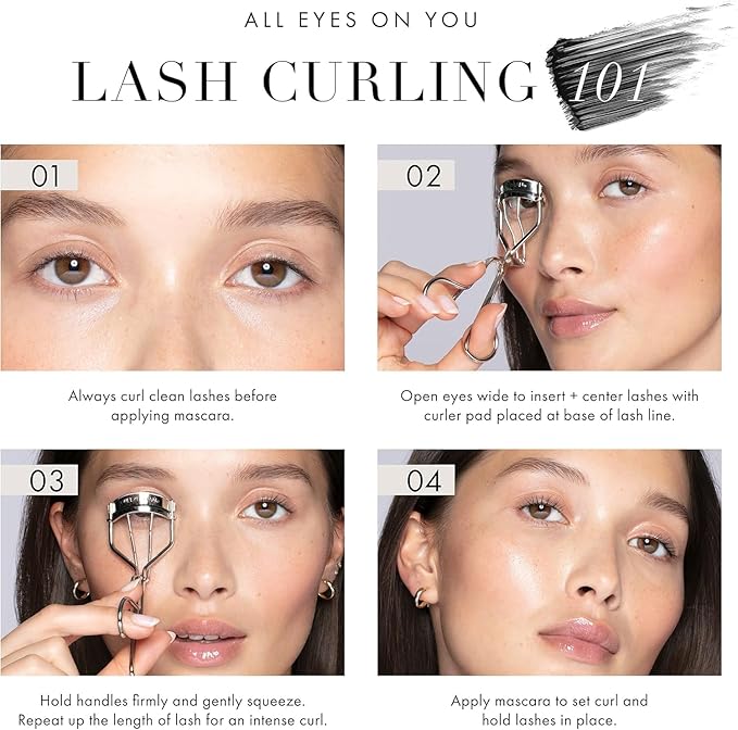 Tweezerman Rose Gold Eyelash Curler - All Eye Shapes, Eye Lash Curler Refill Pads