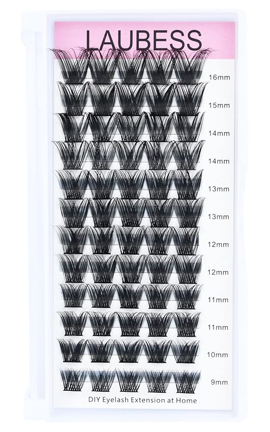 Cluster Lashes Mixed Length Individual Lashes D Curl Lash Clusters Volume Eyelash Clusters DIY Lash Extension Kit Fluffy Cluster Eyelash Extensions (02-0.07D, 9-16mm)