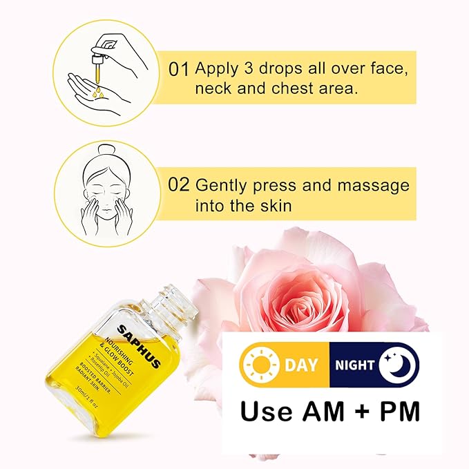 Lightweight Face Oil Serum with Squalane, Jojoba & Rosehip – Non-Greasy, Fast-Absorbing Formula for Dry/Sensitive Skin – Vegan, Fragrance-Free, Under Makeup Use