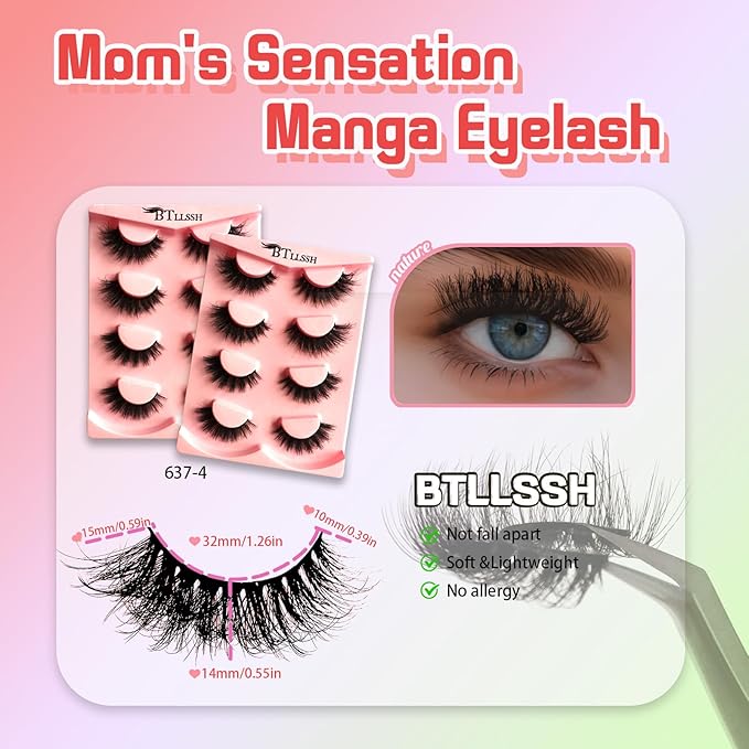 Strip Lashes - Faux Mink Eyelashes Vegan Weightless Fluffy Reusable Mink-Like Eyelashes for Vivid 3D Effect Easy to Apply False Eyelashes Extensions