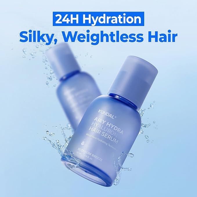 KUNDAL Hyaluronic Acid Lightweight Hair Serum for Thin & Fine, Hydra Hyaluron Hair Serum for Frizz Control, Volume & Moisture Boost – Blossom Breeze, 1.69fl oz, Stocking Stuffers