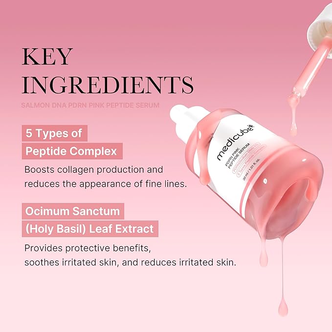 medicube Intensive Moisture & Skin Plumping Set: Salmon DNA PDRN Pink Peptide Serum and Salmon DNA PDRN Pink One Day Serum | Holiday Stocking Stuffers