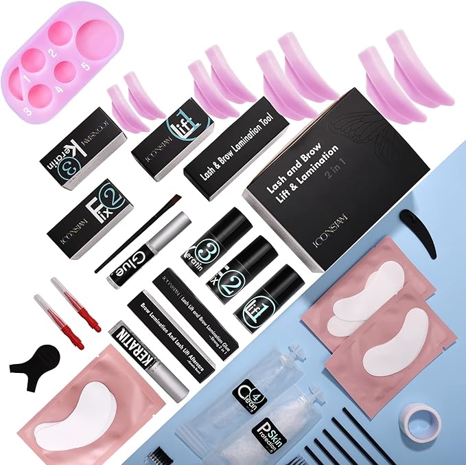 Lash Lift Brow Lamination Kit, Rapid Eyelash and Eyebrow Lifting, DIY Perming Lashes at Home Or Salon Usage Be Eye Voluminous for 6 Weeks About 15 Applications
