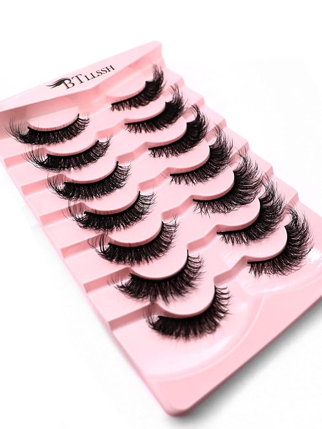 False Eyelashes Russian Strip Lashes Fluffy Fake Eyelashes Extension D Curl Wispy Handmade Soft Reusable 14 Pairs Lashes Pack