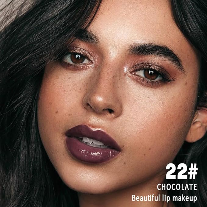 Kaely Longwear Shine Lipstick for Women, Highly Pigmented Liquid Lip Color Makeup, Non-Transfer Lip Gloss Stain Waterproof Smudge Proof 24 Hour, Glossy Finish, Vegan & Cruelty-free, 22 CHOCOLATE