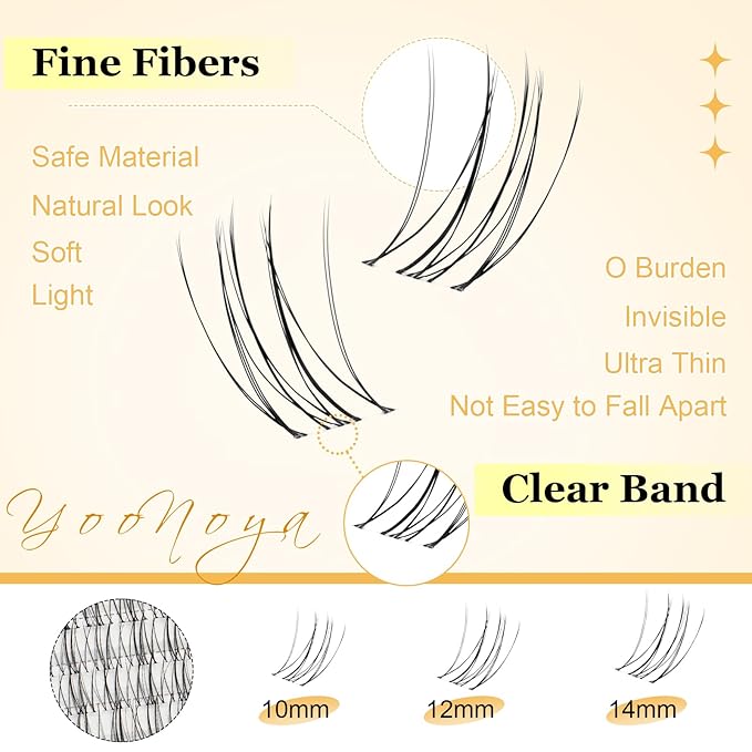 Wispy Cluster Lashes 154 Pcs 10-14mm Mix Lashes Eyelash Clusters C Curl Cluster Eyelash Extensions Natural Wispy lash clusters Reusable Individual Lash Extension (QY-10-14mm - Mix)