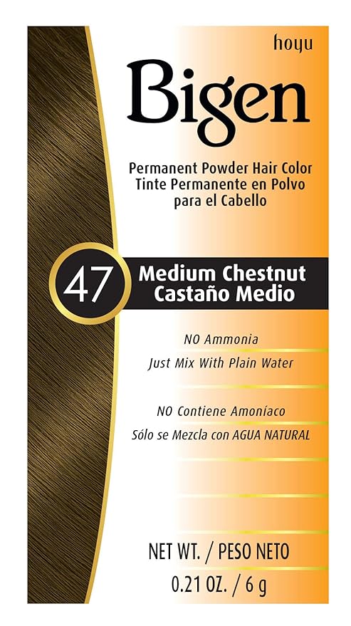 Bigen Powder Hair Color #47 Medium Chestnut 0.21oz (3 Pack)