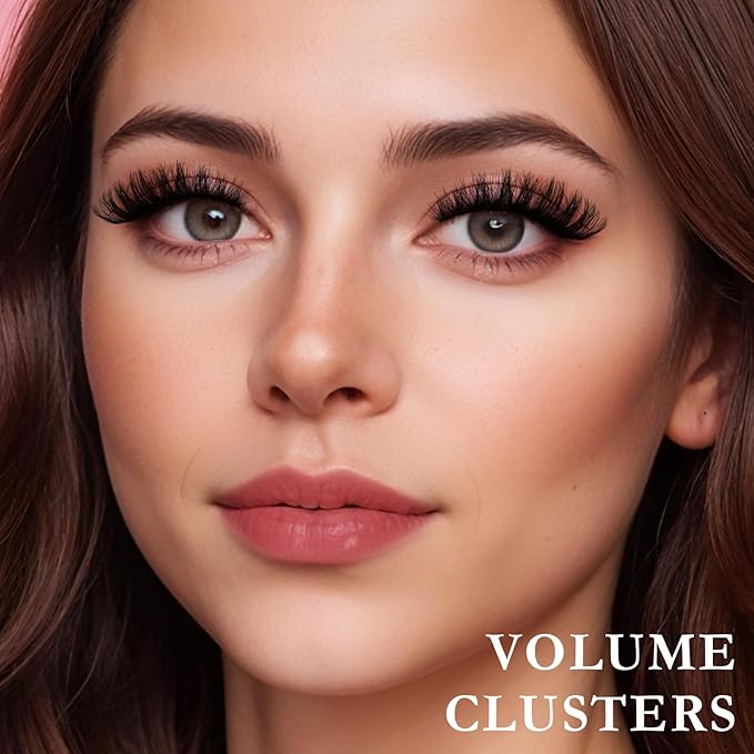 Lashes Wispy False Eyelashes Cat Eye Lash Strips Natural Look Fake Mink Eyelash Pack 14 Pairs Lightweight Fluffy Cateye Lashes Soft Cotton Band 6-13mm Wispies Full Easy Eyelashes for Women