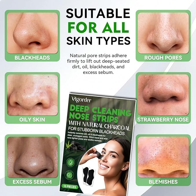 Blackhead Remover Strip, Nose Strips Blackhead Remover, Deep Cleansing & Oil Control, Ideal for All Skin Types (10 Pack)